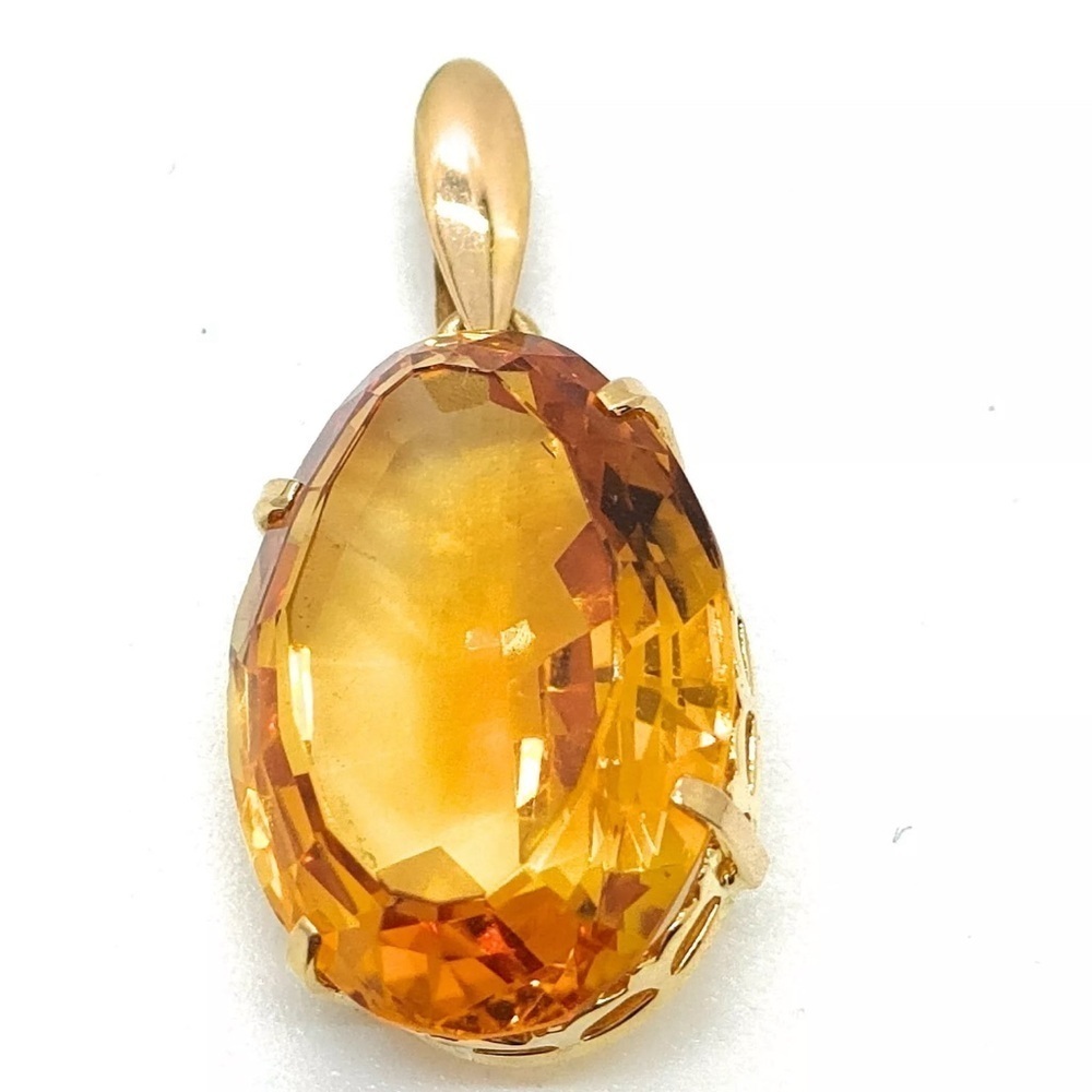 Citrine Pendant 18K Gold